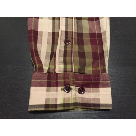 PRANA Long Sleeve Organic Cotton Shirt Mens Size XL Green Brown Plaid - Picture 5 of 5